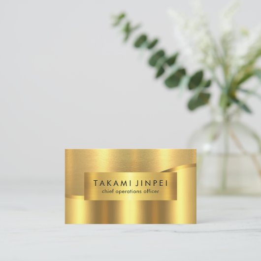Luxurious Gold Wave Layers CEO Boss 名刺 (スタンド正面)