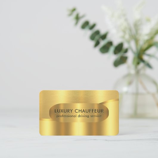Luxurious Gold Wave Layers Chauffeur 名刺 (スタンド正面)