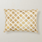 Luxurious, Gold White Lattice Pattern, Crisscross アクセントクッション (裏面)