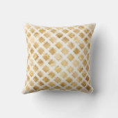 Luxurious, Gold White Lattice Pattern, Crisscross クッション (裏面)