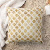 Luxurious, Gold White Lattice Pattern, Crisscross クッション (ブランケット)