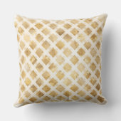 Luxurious, Gold White Lattice Pattern, Crisscross クッション (裏面)