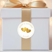 Luxurious Gold White Monogram Wedding Favor Gift ラウンドシール
