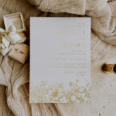 Luxurious Golden Floral Wedding 箔招待状