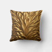 Luxurious golden silk background with fabric waves クッション (裏面)