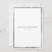 Luxurious gray white silver marble RSVP 招待状 (裏面)