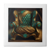 Luxurious Green And Gold Armchair タイル (正面)