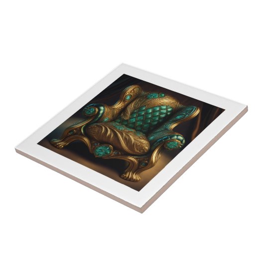 Luxurious Green And Gold Armchair タイル (側面)