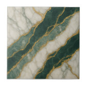 Luxurious Green White Marble with Gold Veins タイル (正面)