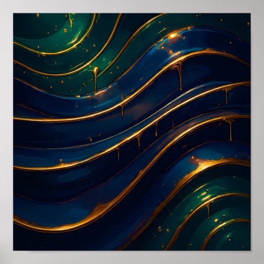 Luxurious Jewel Tone Ooze Wallpaper and Art Print ポスター (正面)
