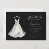 Luxurious Little White Dress Glitter Bridal Shower 招待状 (正面)