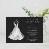 Luxurious Little White Dress Glitter Bridal Shower 招待状 (スタンド正面)