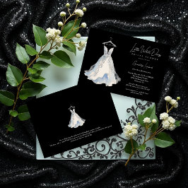 Luxurious Little White Dress Glitter Bridal Shower 招待状