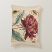 Luxurious, Maroon ,Gold Flowers Design Art  アクセントクッション (裏面(縦))