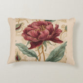 Luxurious, Maroon ,Gold Flowers Design Art  アクセントクッション (裏面)