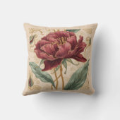 Luxurious, Maroon ,Gold Flowers Design Art  クッション (裏面)