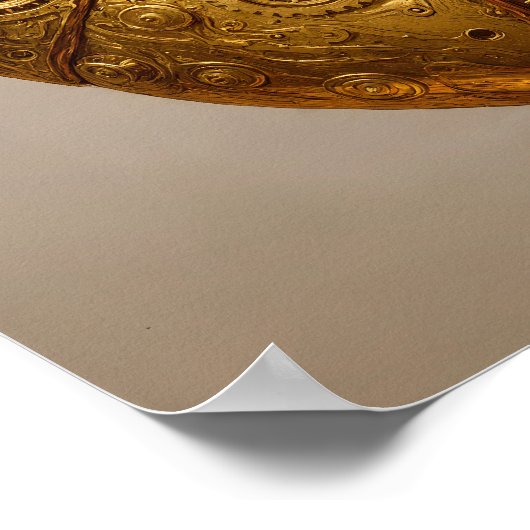 Luxurious Metallic Texture: Polished Brass ポスター (角)