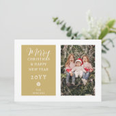 Luxurious Minimalist Christmas Gold Modern Photo シーズンカード (スタンド正面)