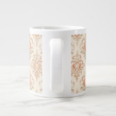 Luxurious Mosaic Flower and Pink Pattern ジャンボコーヒーマグカップ (裏面)