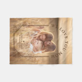 Luxurious Ornamental Dome Arch Photo I Love Mom フリースブランケット (正面(横))