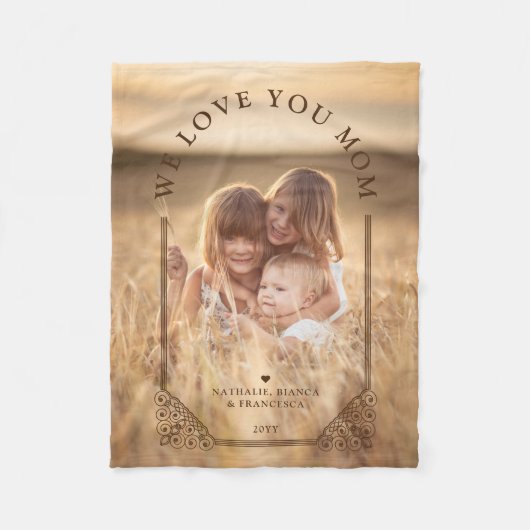 Luxurious Ornamental Dome Arch Photo I Love Mom フリースブランケット (正面)