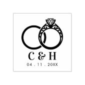 Luxurious Ornate Engagement and Wedding Rings ラバースタンプ (インプリント)