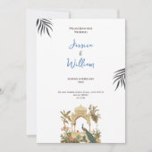 luxurious peacock palace wedding invitation 招待状 (正面)