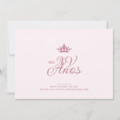 Luxurious Pink Oval Frame Charming Quinceañera 招待状 (裏面)