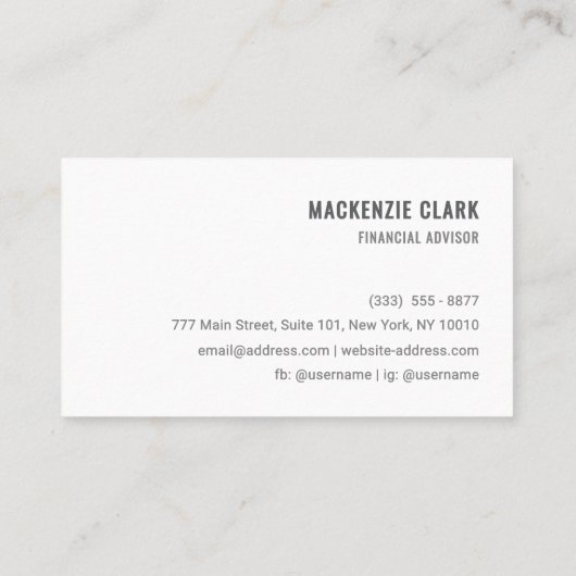 Luxurious Pinstripe Navy & White Business Card 名刺 (裏面)