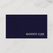 Luxurious Pinstripe Navy & White Business Card 名刺 (正面)