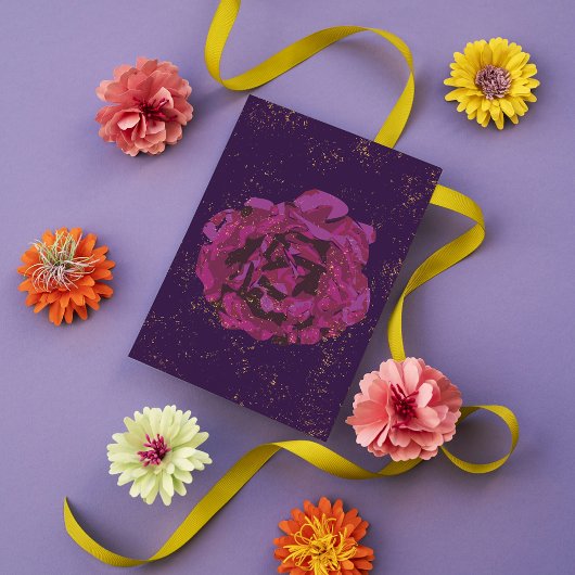 Luxurious Plum Purple Gold Foil Wedding Invitation 招待状