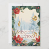 Luxurious Red and Gold Christmas Ornament Photo シーズンカード (正面)