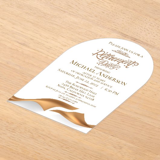 Luxurious Retirement Party アクリル招待状 (レイダウン)