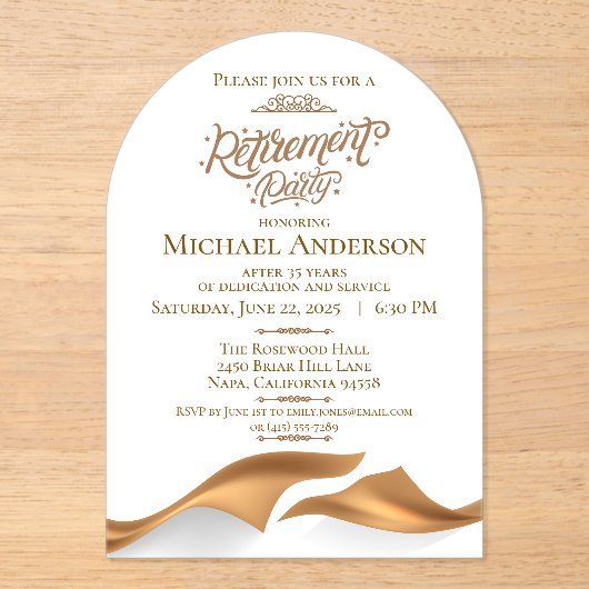 Luxurious Retirement Party アクリル招待状 (正面)