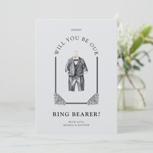 Luxurious Ring Bearer Black Suit Ornate Dome (スタンド正面)