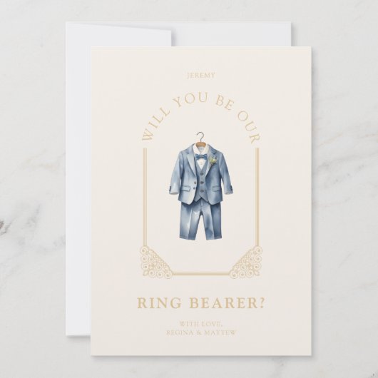 Luxurious Ring Bearer Blue Dress Ornamental Dome (正面)