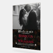 Luxurious Rose Flower Rustic Wedding Signs アクリルサイン (傾斜)