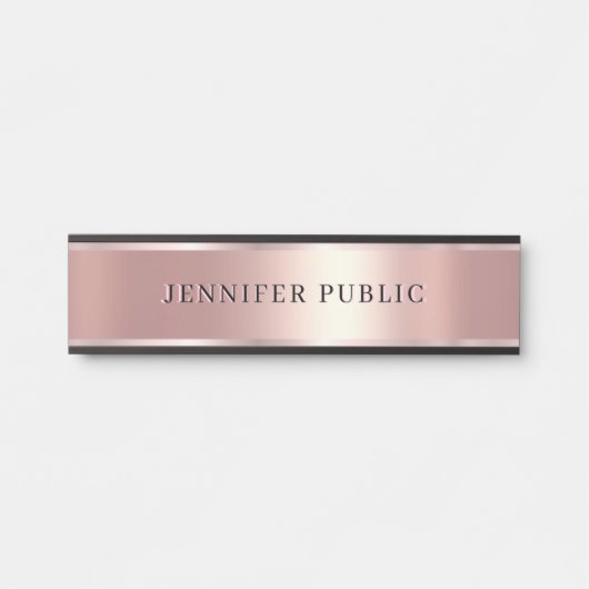Luxurious Rose Gold Custom Elegant Modern Template サインプレート (正面)