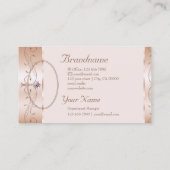 Luxurious Rose Gold Ornate Borders Jewels Add Foto 名刺 (裏面)