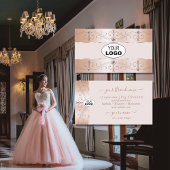 Luxurious Rose Gold Ornate Borders Jewels Add Logo 名刺