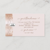 Luxurious Rose Gold Ornate Borders Jewels Add Logo 名刺 (裏面)