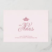 Luxurious Rose Gold Oval Frame Charming MIs XV 箔招待状 (裏面)