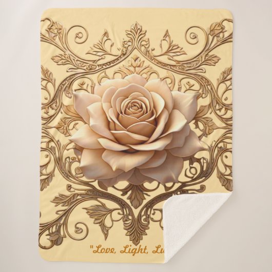 "Luxurious Rose Sparkle" シェルパブランケット (正面)