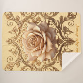 "Luxurious Rose Sparkle" シェルパブランケット (正面(横))