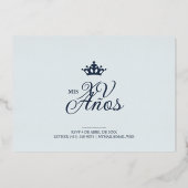 Luxurious Silver Oval Frame Charming Quinceañera 箔招待状 (裏面)