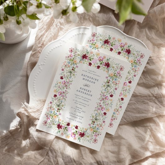 Luxurious Spring Garden Wedding Invitation 招待状