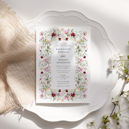 Luxurious Spring Garden Wedding Invitation 招待状