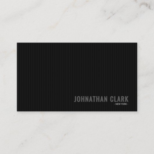 Luxurious Striped All-Black  Business Card 名刺 (正面)