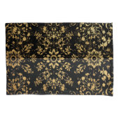 Luxurious style Pillow case black yellow pattern  枕カバー (正面左)