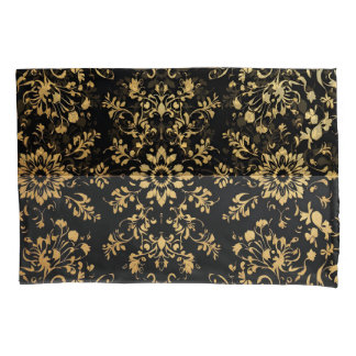 Luxurious style Pillow case black yellow pattern  枕カバー